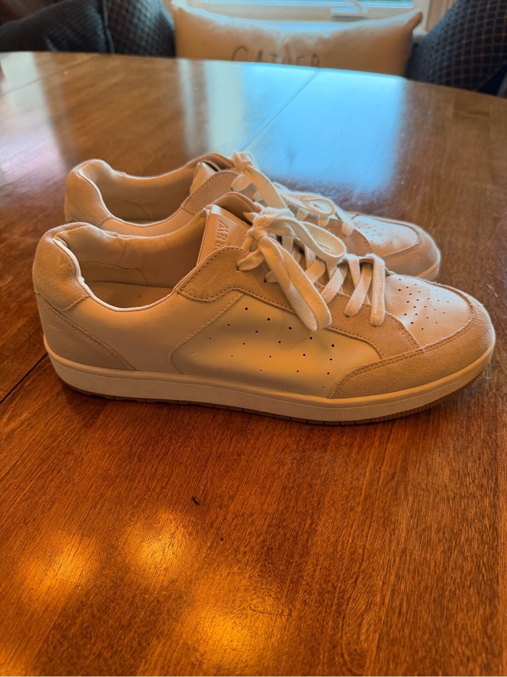 J crew Men's Casual Low-Top Sneakers in Cream